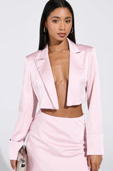 SOFIA CROPPED SATIN BLAZER