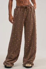 POPPING OFF WIDE LEG JOGGER IN BROWN