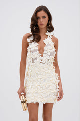 ASHLEY FLORAL MINI DRESS IN WHITE
