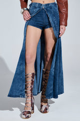 PAINTED LADY MAXI SKIRT WITH BUILT IN SHORT