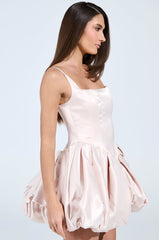 JULIET SATIN MINI DRESS IN LIGHT PINK