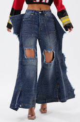 SPARKLE QUEEN WIDE-LEG DENIM