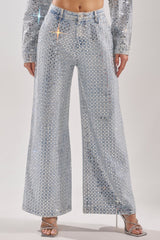 PICK N CHOOSE RHINESTONE WIDE LEG DENIM