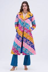 BIASED PATCHWORK BROCADE TRENCH