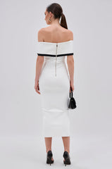 SLEEK AND CHIC BANDAGE MIDI DRESS