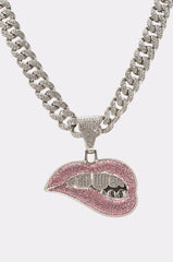 BITE ME STATEMENT PENDANT AND CHAIN
