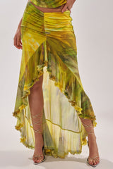 TELL ME MORE HIGH LOW SKIRT IN YELLOW