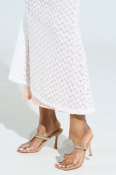 AZALEA WANG DIARA BEIGE RAFFIA EMBELLISHED STILETTO SANDAL