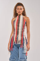 ZIPPED UP HALTER TOP