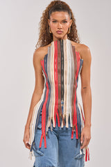 ZIPPED UP HALTER TOP
