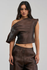 ON FIRE BLOUSE IN BROWN