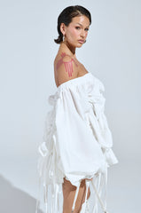FREE AS CAN BE MINI DRESS IN WHITE