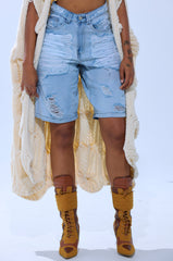 KIMMY DISTRESSED BERMUDA SHORT