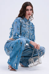 KEY TO THE CITY CROPPED DENIM JACKET
