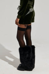 BRAT RHINESTONE VELVET SHORT