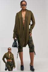 JUST TOO COOL FOR YOU SWEATSHIRT IN OLIVE