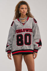 IN MY OWN WORLD DENIM SWEATSHIRT