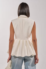NAOMI BLAZER VEST IN WHITE