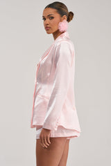 KIKI BABY PINK SATIN BLAZER