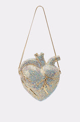 BEATING HEART RHINESTONE BAG