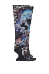 AKIRA GOLD NINE LIVES GRAPHIC OPEN TOE WEDGE BOOT