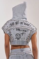 GET INTO THE RHYTHM CROP HOODIE
