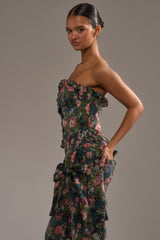 I WANT YOU FLORAL RHINESTONE CORSET