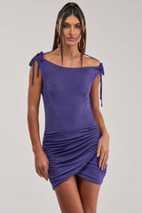 READY FOR THE CAMERA SWOOP NECK MINI DRESS
