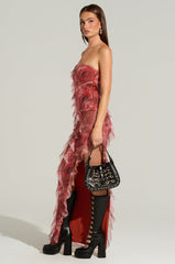 JUST A DREAM FLORAL MESH MAXI DRESS