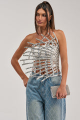 MADE YA LOOK RHINESTONE CAGE CORSET