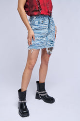 MESS WITH ME SUPER DISTRESSED MINI SKIRT
