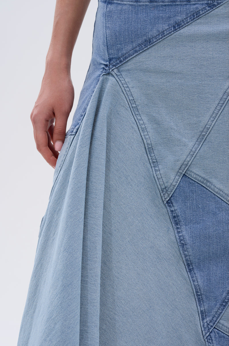 ALL WE NEED IS LOVE DENIM MIDI SKIRT