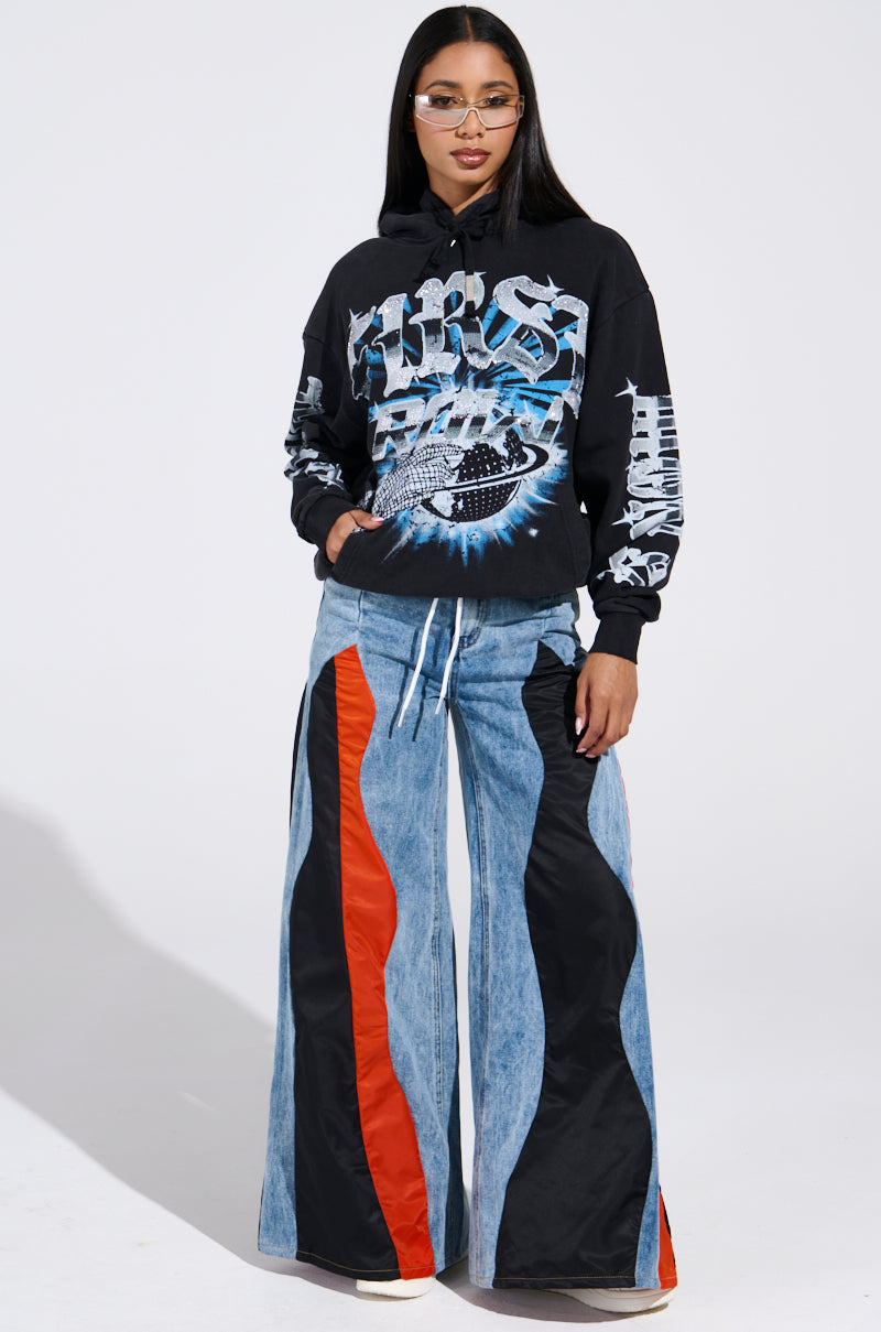 TOGETHER FOREVER DENIM PANT WITH PANELS