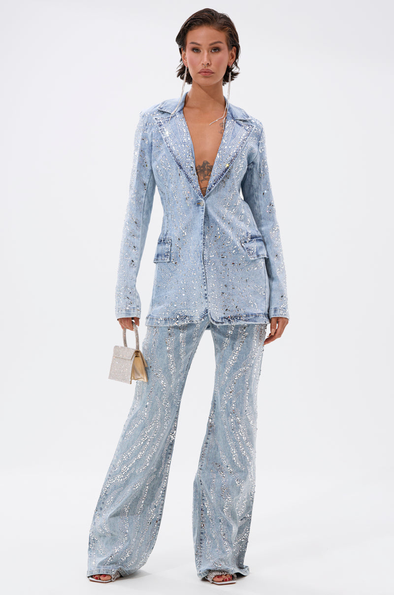 DIAMONDS DANCING DENIM FLARE PANT