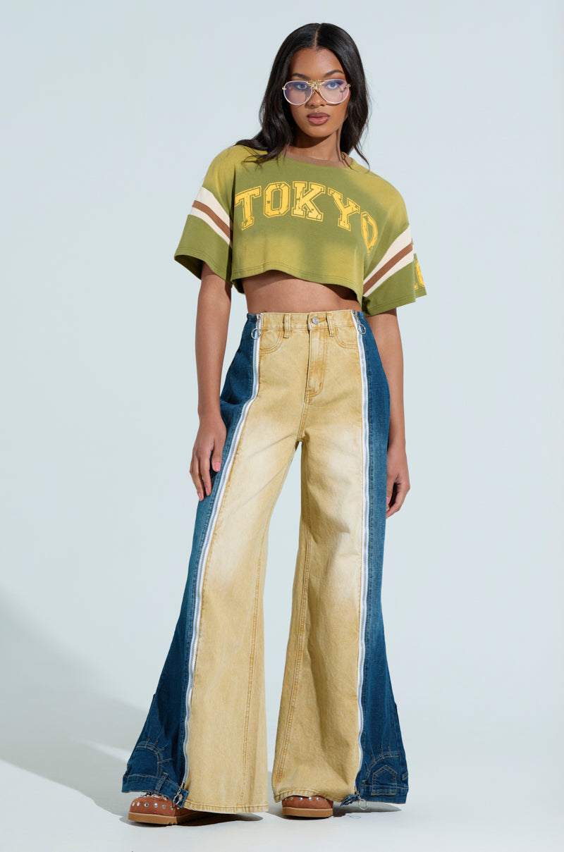 SHE CAN DO BOTH MIXED MEDIA DENIM JEANS
