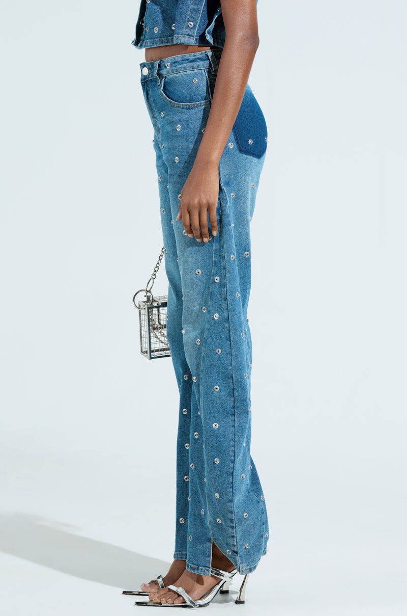 UNBUTTONED AND UNBOTHERED HARDWARE DENIM PANT