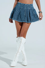 SCALE DENIM MINI SKIRT