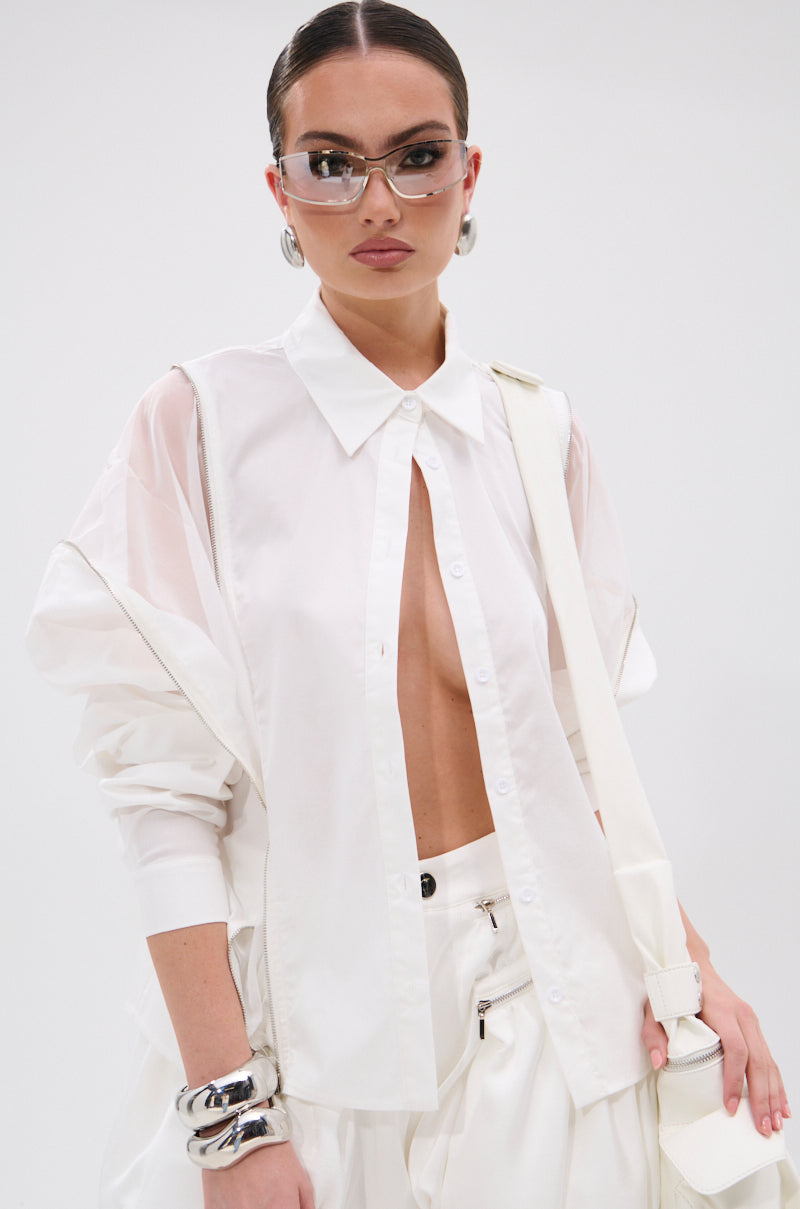 UNZIP ME BLOUSE IN WHITE