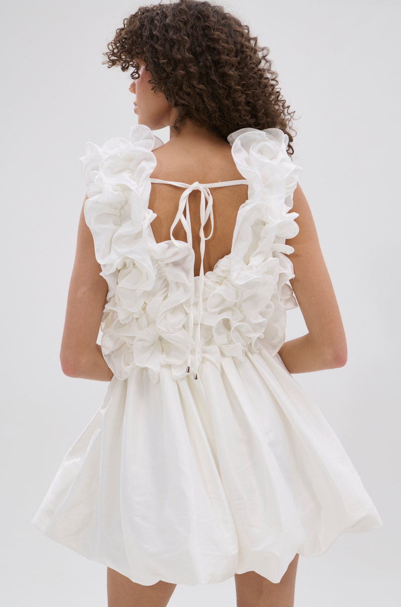 BORN TO STAND OUT RUFFLE MINI DRESS