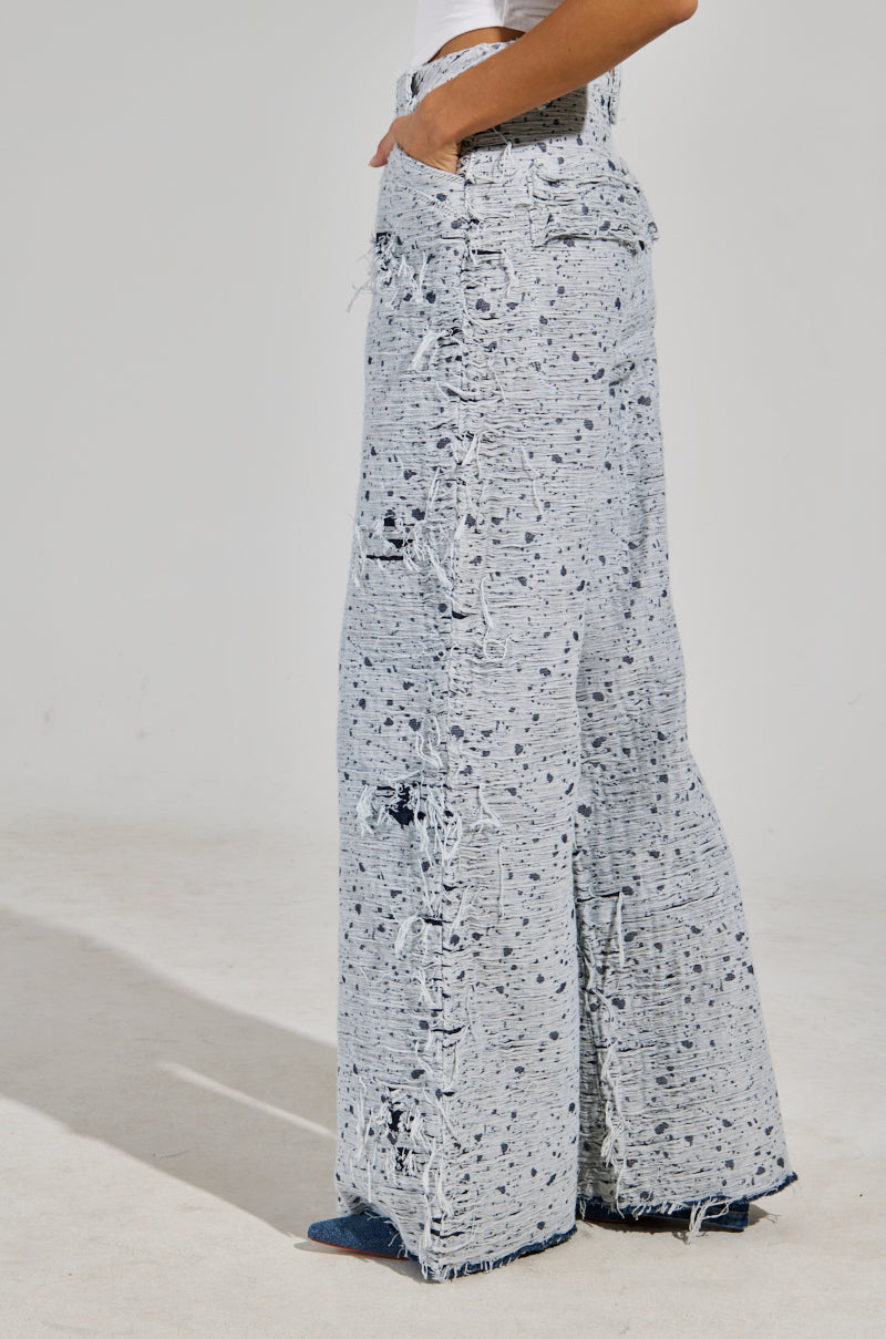 NEVER LOSE ME RELAXED DISTRESSED DENIM