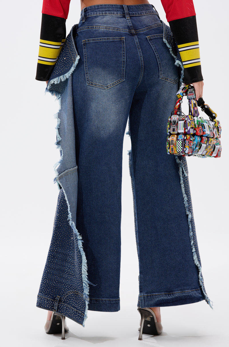 SPARKLE QUEEN WIDE-LEG DENIM