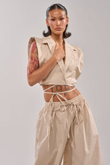 GUESS WHO VNECK COLLARED BLOUSE