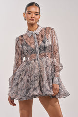 WILD RHYTHM SNAKE PRINT MINI DRESS