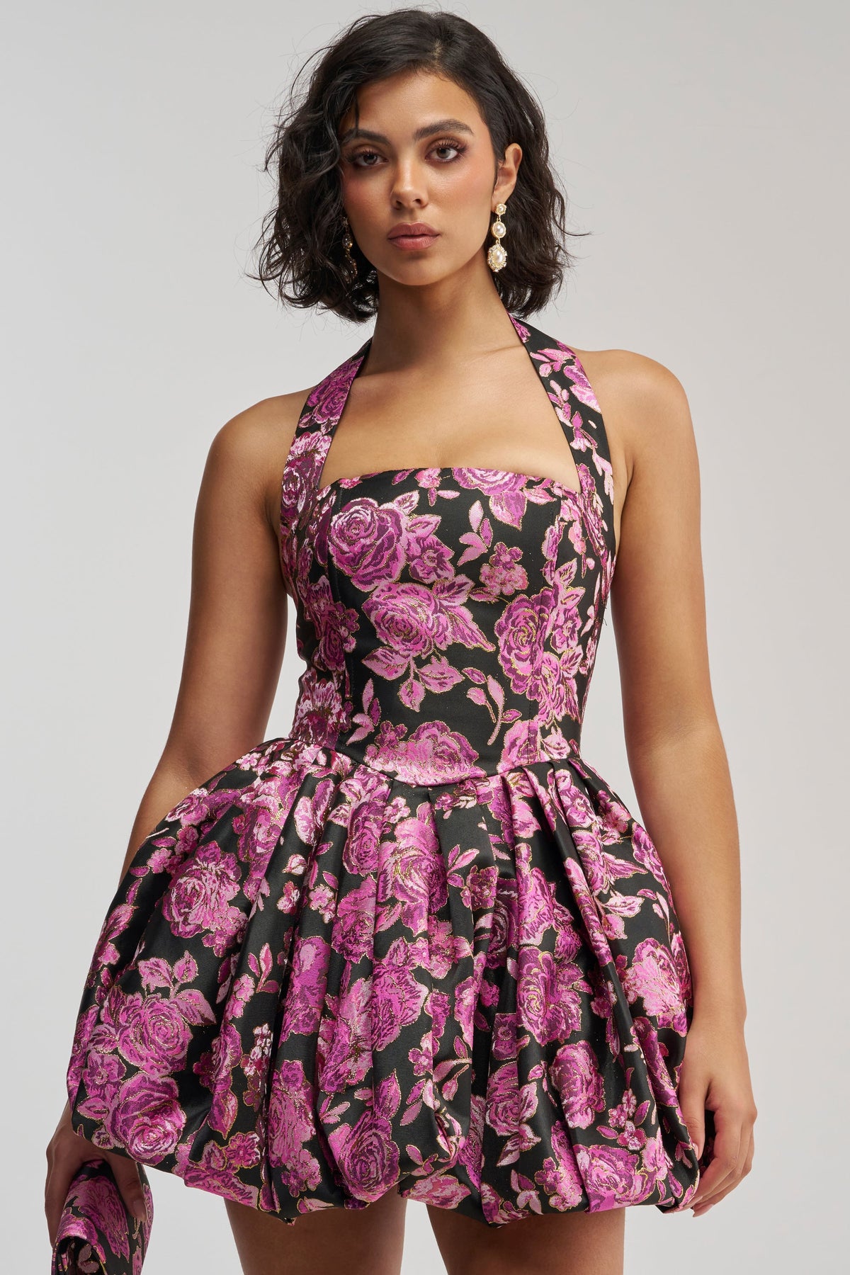 CATCH ME DANCING FLORAL MINI DRESS