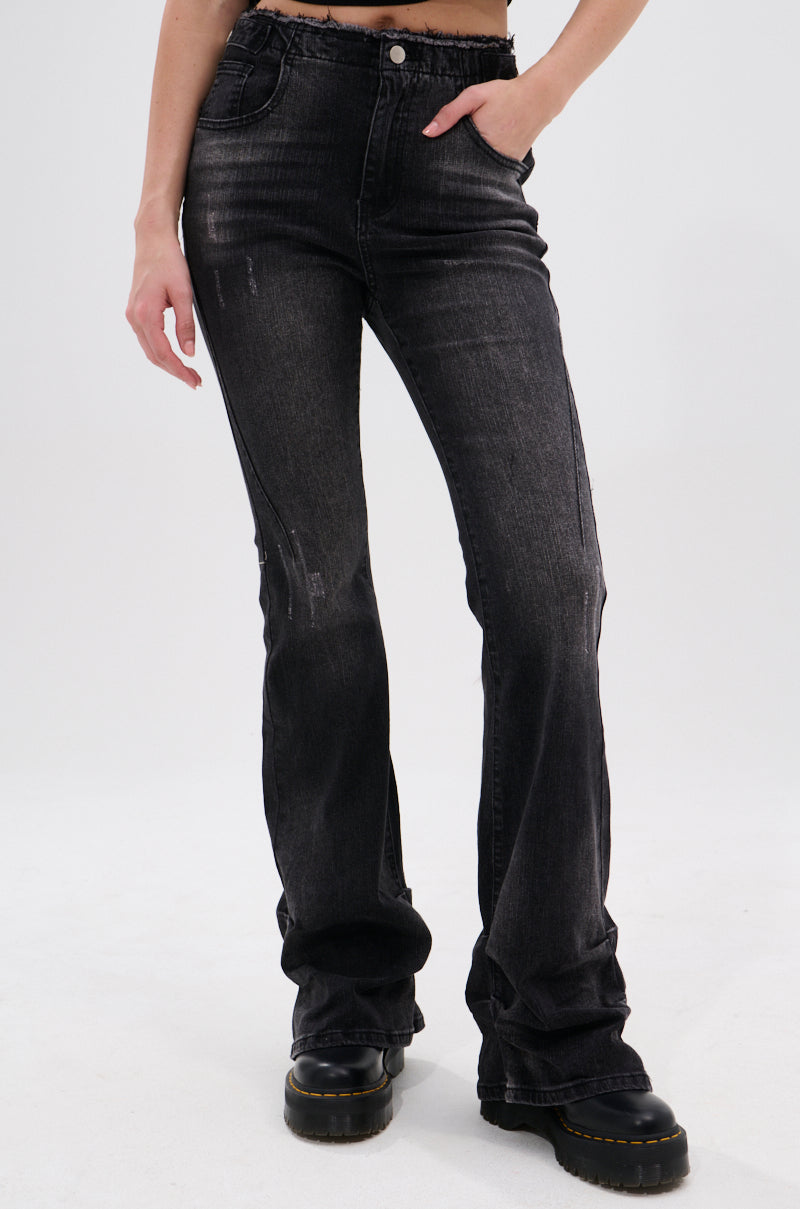 WASHED UP FOR GOOD BLACK DENIM FLARE PANT