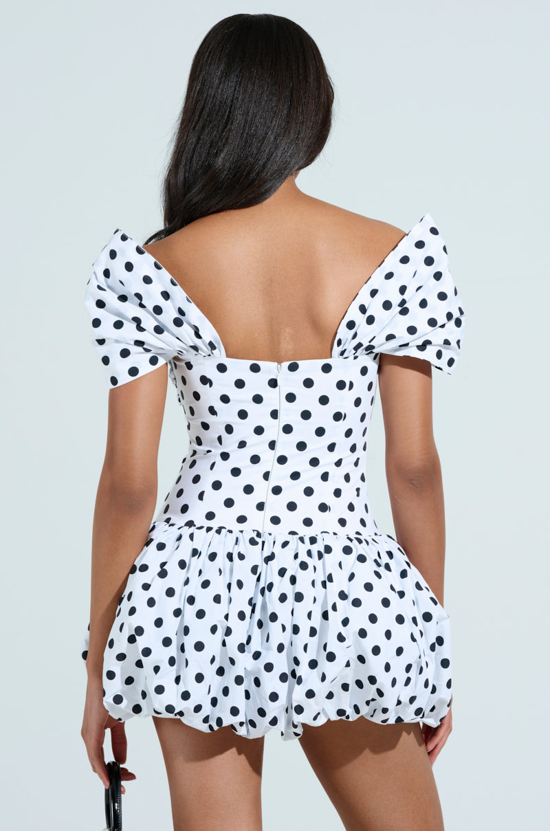CUTEST ONE AT THE FUNCTION POLKA DOT MINI DRESS