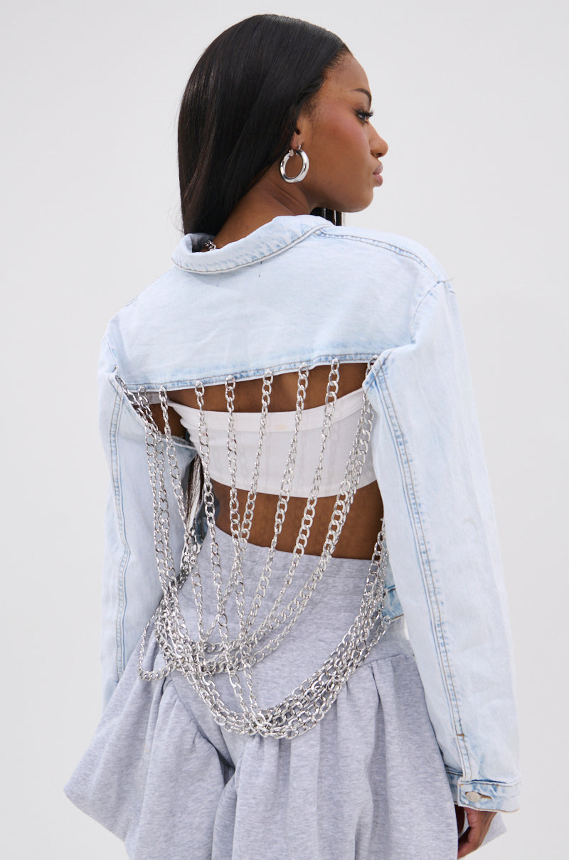 PARTY IN THE BACK DENIM JACKET