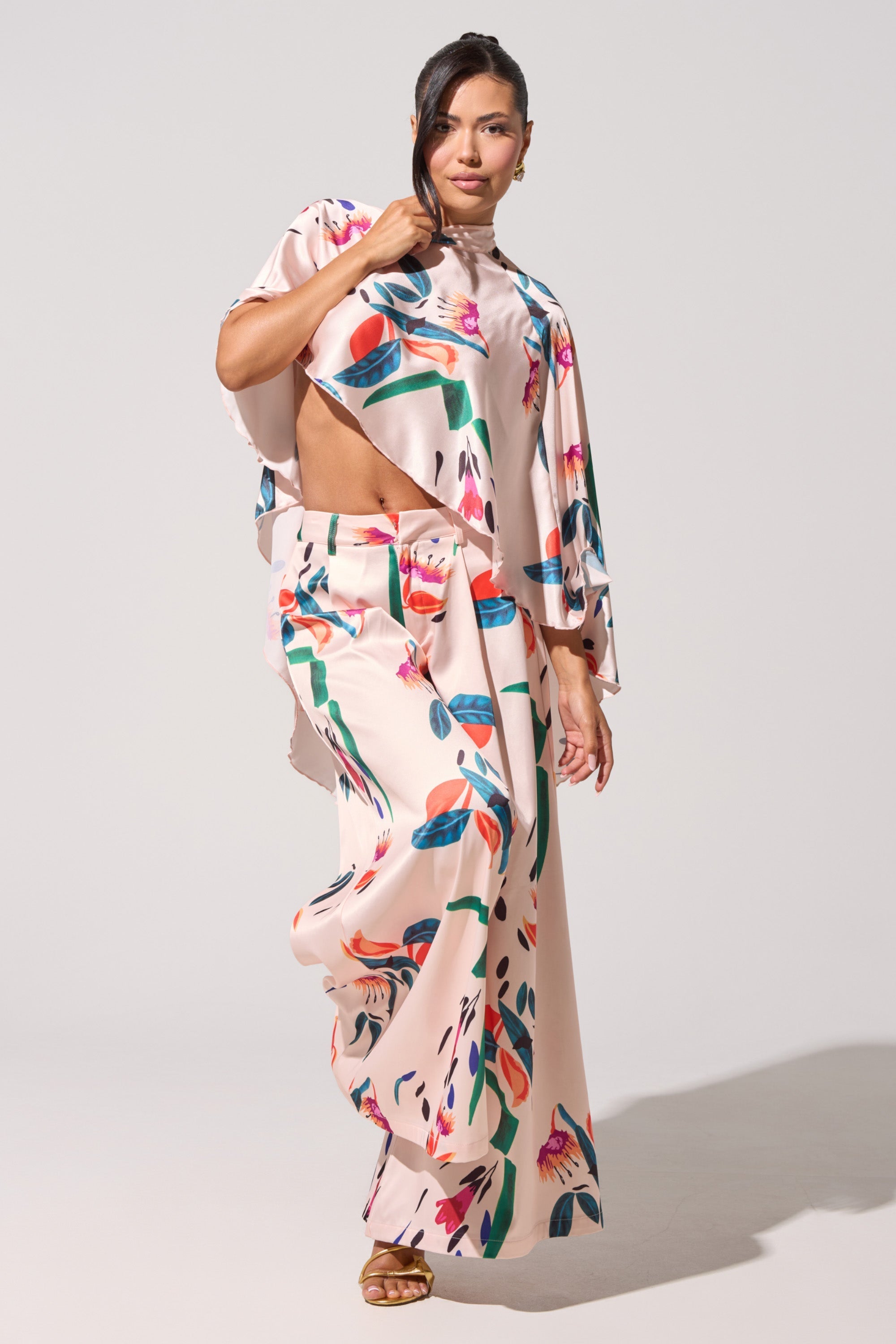 CANDY RAIN SATIN WIDE LEG PANT