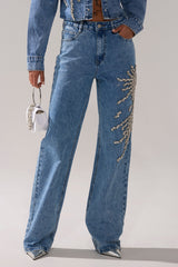 SPARKLE AND SHINE QUEEN RELAXED DENIM