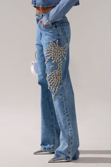 SPARKLE AND SHINE QUEEN RELAXED DENIM